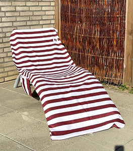 Solsängöverdrag - Randig Bordeaux