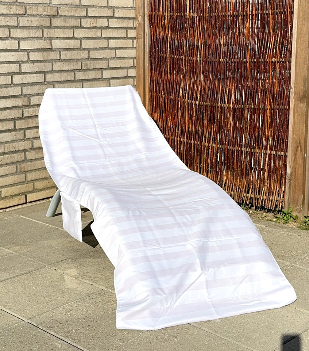 Solsängöverdrag - Randigt grått