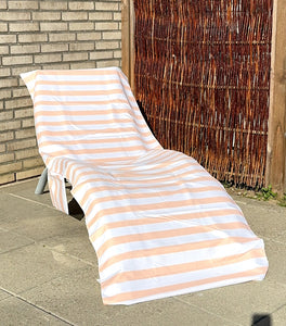 Solsängöverdrag - Randig persika