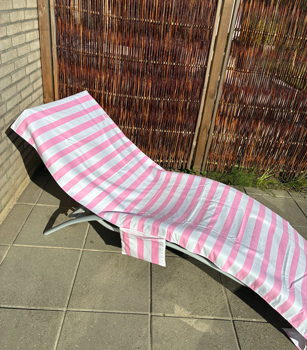 Solsängöverdrag - Randigt rosa